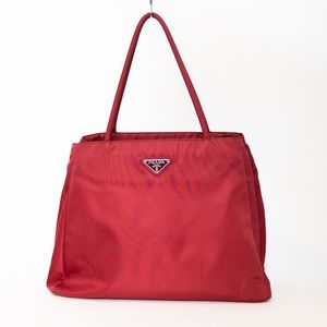 Vintage Prada red nylon tote